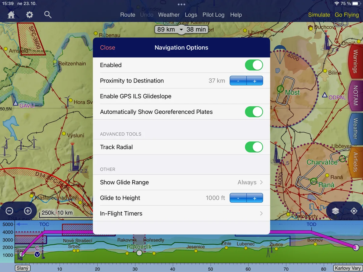 Plánování letu se SkyDemonem: Úvodní nastavení